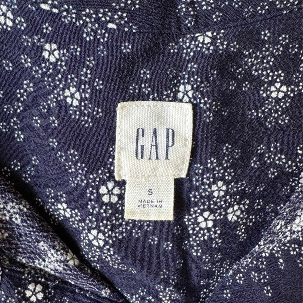 Gap Sleeveless Print Dress Navy Floral Size Small - Picture 5 of 15